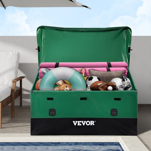 1. "The outdoor storage box is made of durable PE tarpaulin material"  
Durable PE tarpaulin material ensures long-lasting outdoor storage  

2. "This deck box features a waterproof design to protect your belongings"  
Waterproof construction safeguards stored items  

3. "With 230-gallon capacity, it provides ample space for patio cushions and tools"  
230-gallon capacity offers generous storage for patio essentials  

4. "The storage container has a sturdy construction for outdoor use"  
Robust build withstands outdoor conditions  

5. "Easy to assemble with clear instructions included"  
Simple assembly with provided instructions  

6. "UV-resistant material prevents color fading in sunlight"  
UV protection maintains color vibrancy  

7. "Lockable design keeps your items secure"  
Security feature with locking capability  

8. "Ventilation holes prevent moisture buildup inside"  
Airflow vents reduce condensation  

9. "Suitable for storing garden tools, pool accessories, and outdoor toys"  
Ideal for organizing outdoor equipment and recreational items  

10. "Compact design fits well on patios and decks"  
Space-efficient for patio and deck placement  

11. "Lightweight yet stable construction"  
Sturdy while remaining portable  

12. "Maintenance-free material requires no special care"  
Easy upkeep with no maintenance needed  

13. "Modern design complements outdoor decor"  
Stylish appearance enhances outdoor spaces  

14. "Multi-functional storage solution for various needs"  
Versatile storage for diverse purposes  

15. "Weather-resistant properties ensure year-round use"  
All-weather durability for continuous outdoor storage  

16. "Convenient access with flip-top lid"  
Easy-open top for quick retrieval  

17. "Reinforced seams enhance durability"  
Strengthened stitching for extended lifespan  

18. "Ergonomic handles for comfortable transport"  
User-friendly carrying handles  

19. "Available in multiple color options"  
Various color choices available  

20. "Backed by manufacturer warranty"  
Includes warranty coverage