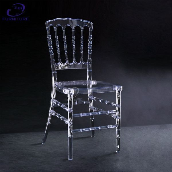 20 transparent bamboo chairs for weddings, banquets, or dining, featuring a crystal-clear acrylic design