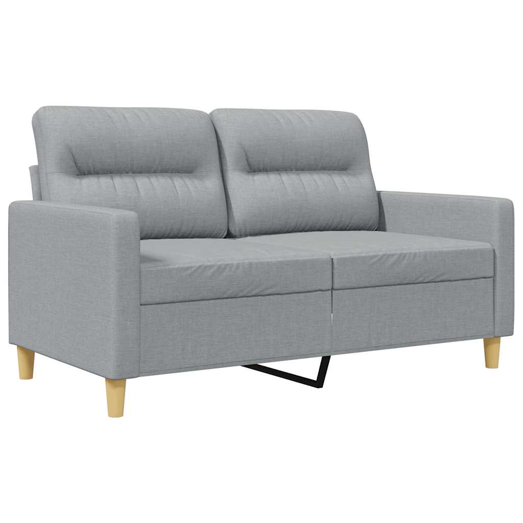 2-seater Sofa Light Grey Fabric (100% polyester), metal, textilene