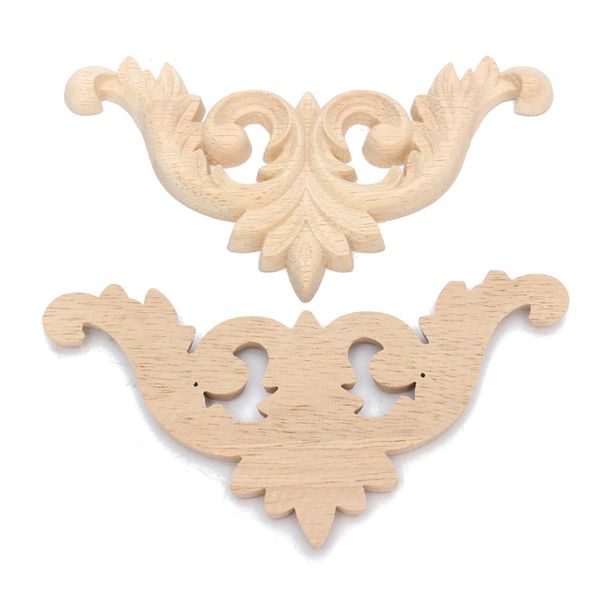 3 Size Wooden Carved Corner Applique for Furniture, Wall, Door, Drawer, Cabinet Decoration - Unpainted Miniature Wood Crafts