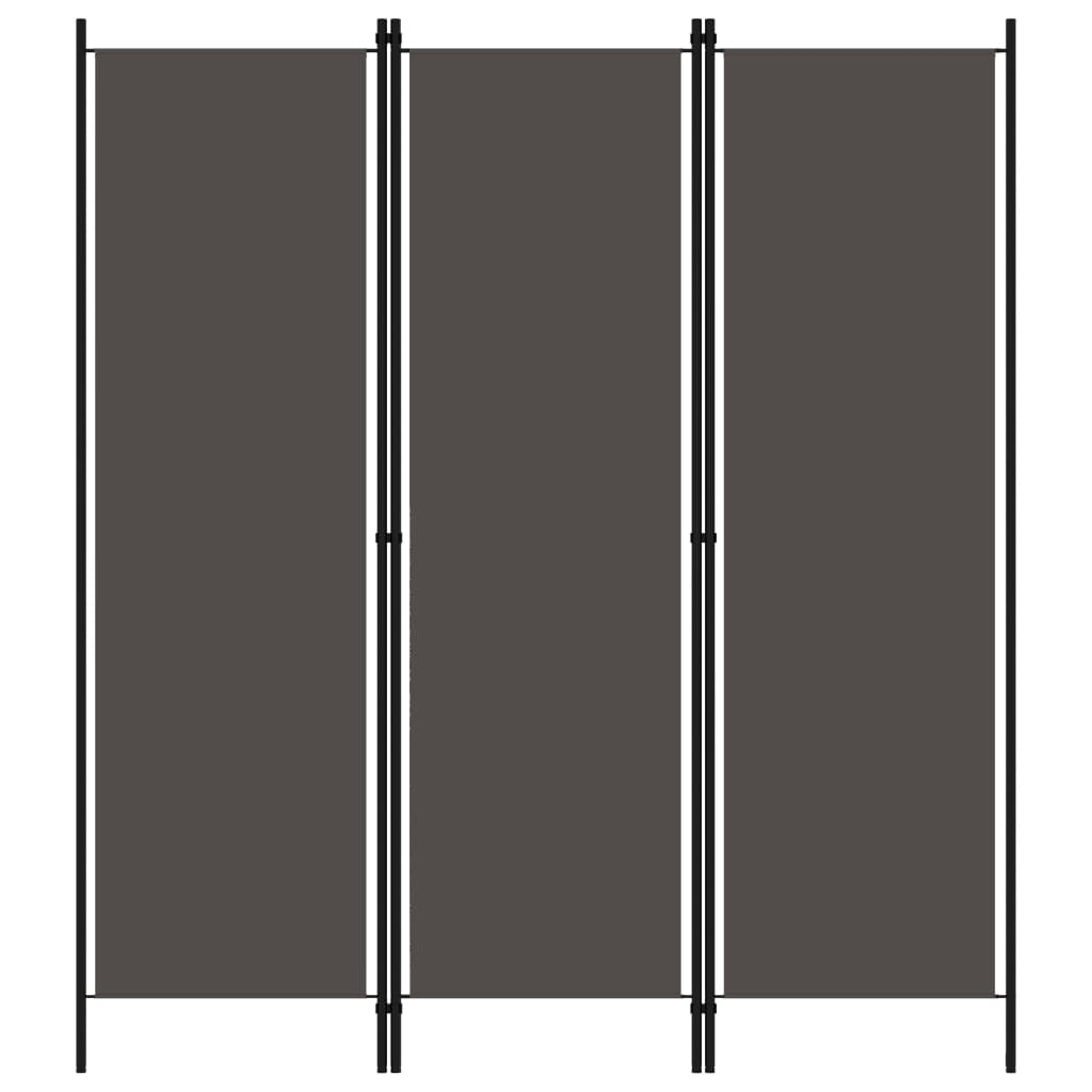 3-Panel Room Divider Anthracite 59.1