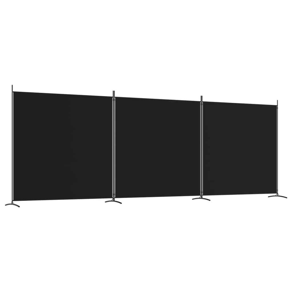 3-Panel Room Divider Black 206.7