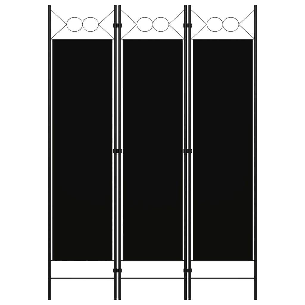 3-Panel Room Divider Black 47.2