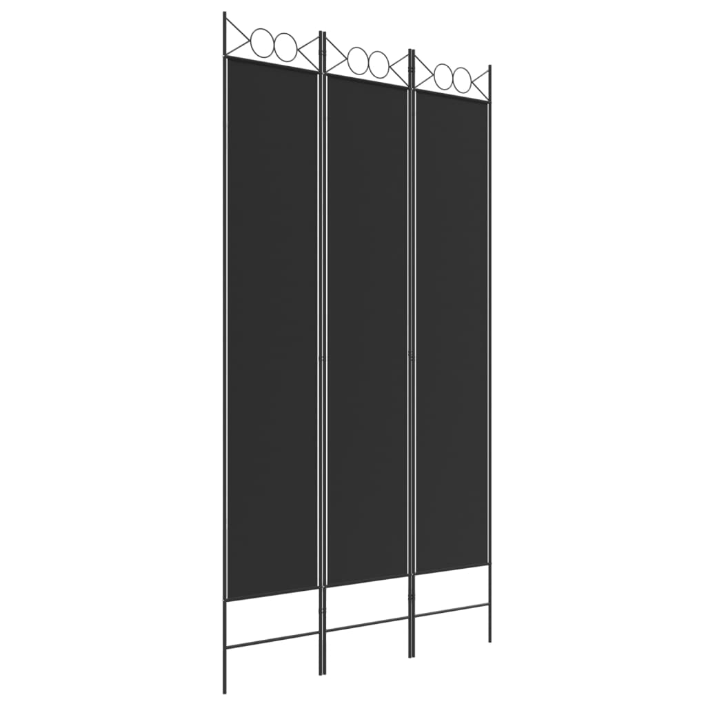 3-Panel Room Divider Black 47.2