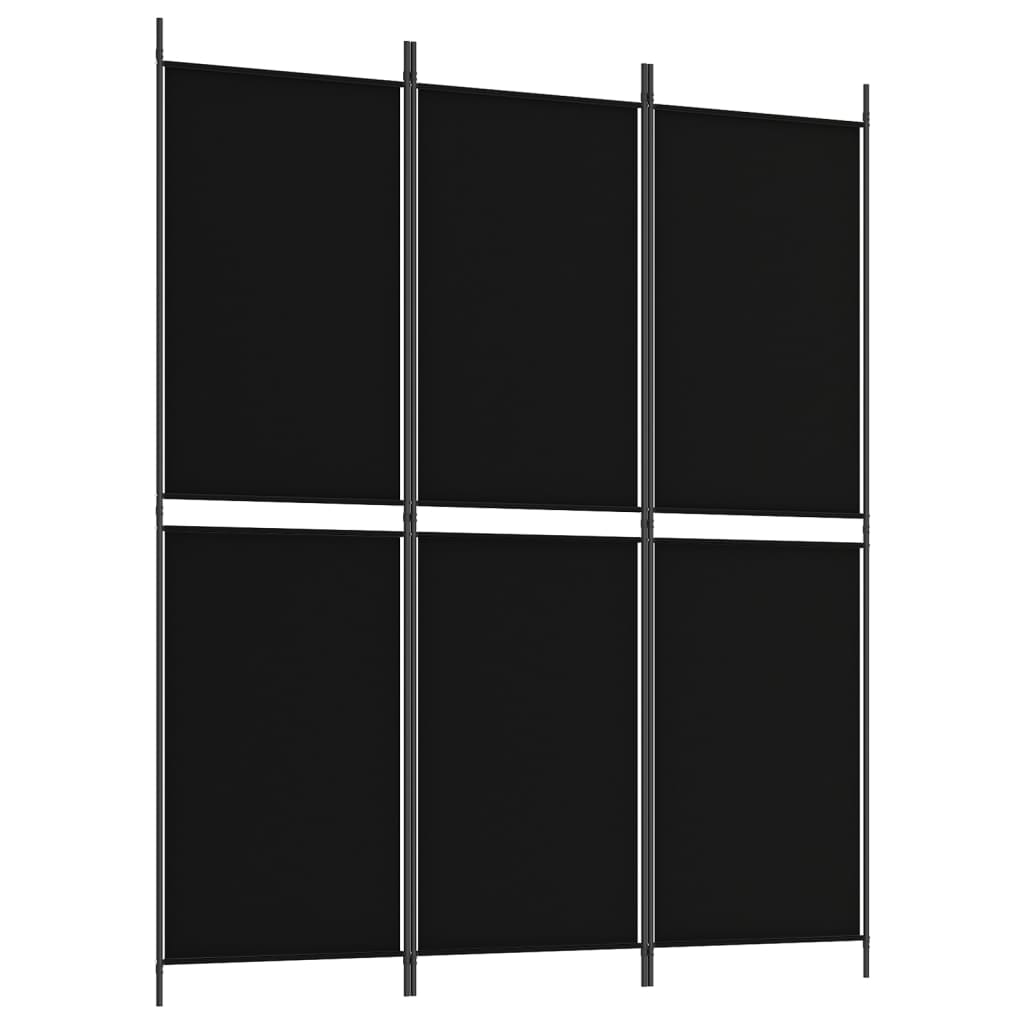 3-Panel Room Divider Black 59.1