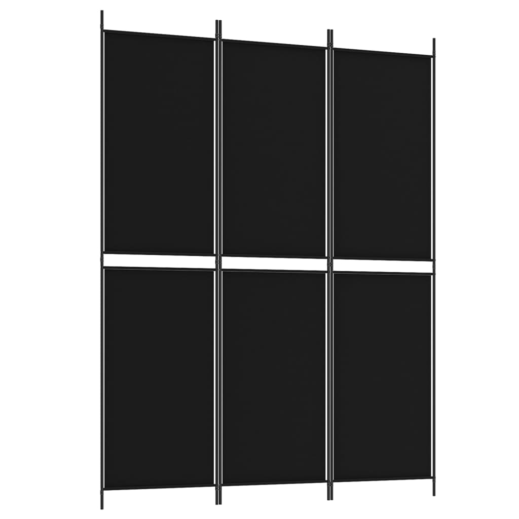 3-Panel Room Divider Black 59.1