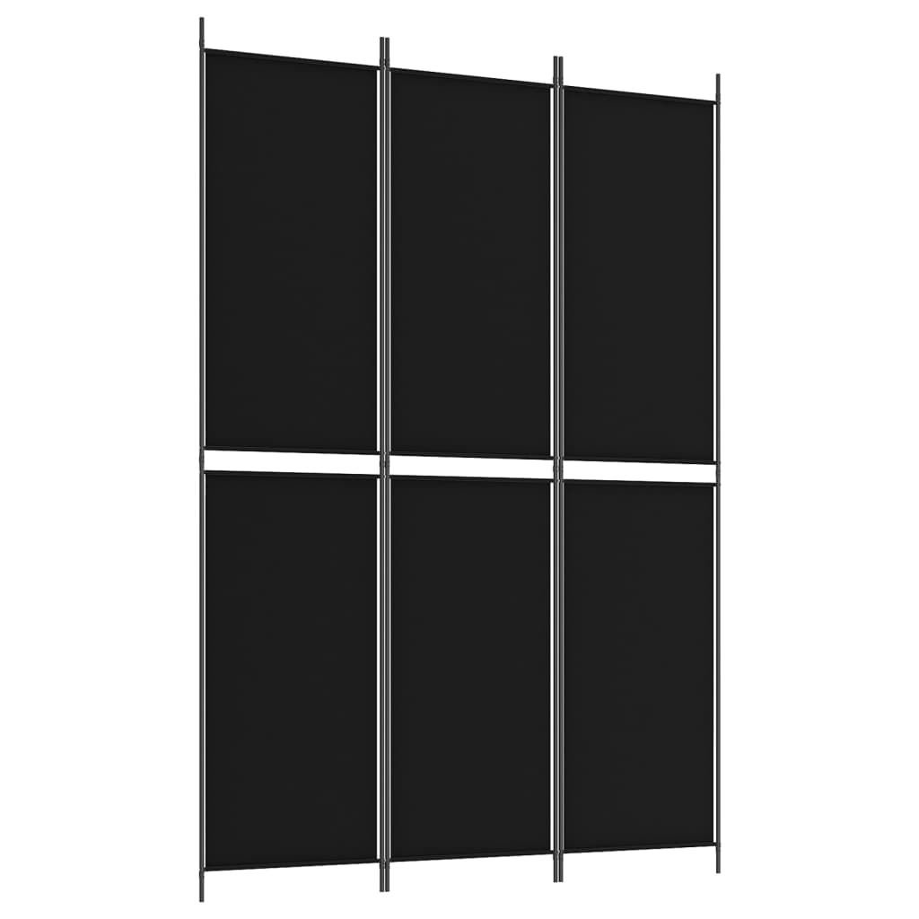 3-Panel Room Divider Black 59.1