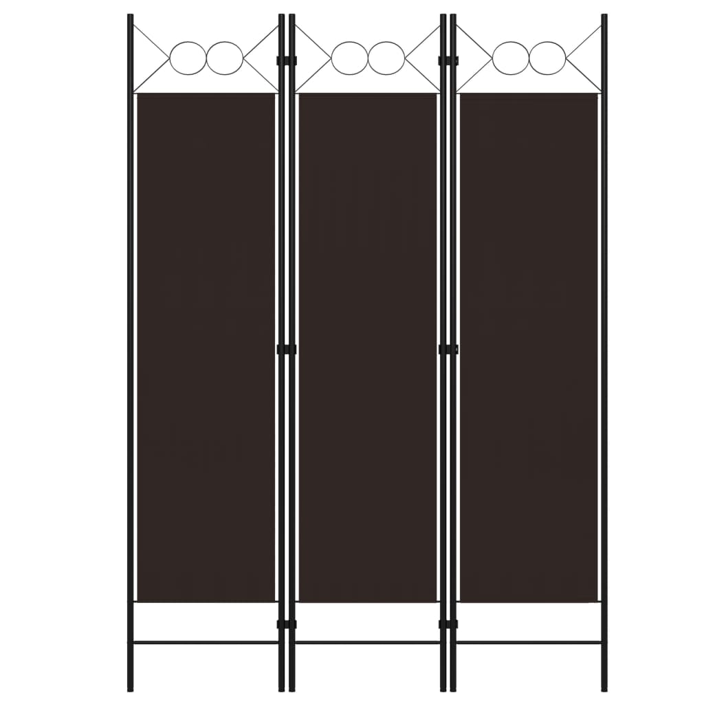 3-Panel Room Divider Brown 47.2