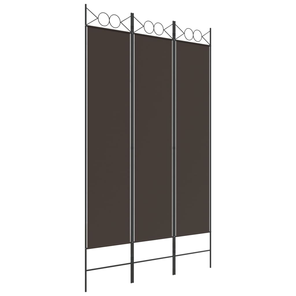3-Panel Room Divider Brown 47.2