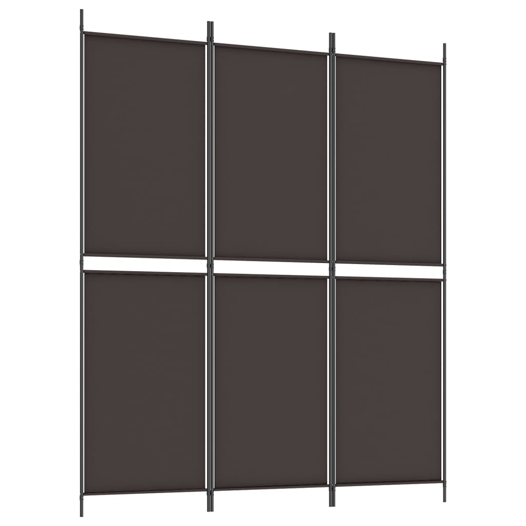 3-Panel Room Divider Brown 59.1