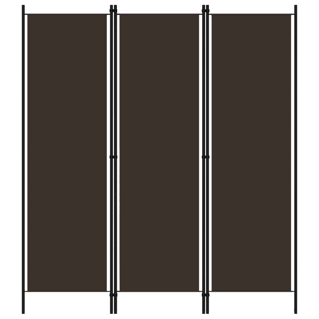 3-Panel Room Divider Brown 59.1