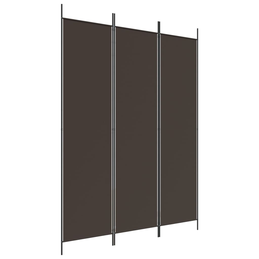 3-Panel Room Divider Brown 59.1"x78.7" Fabric