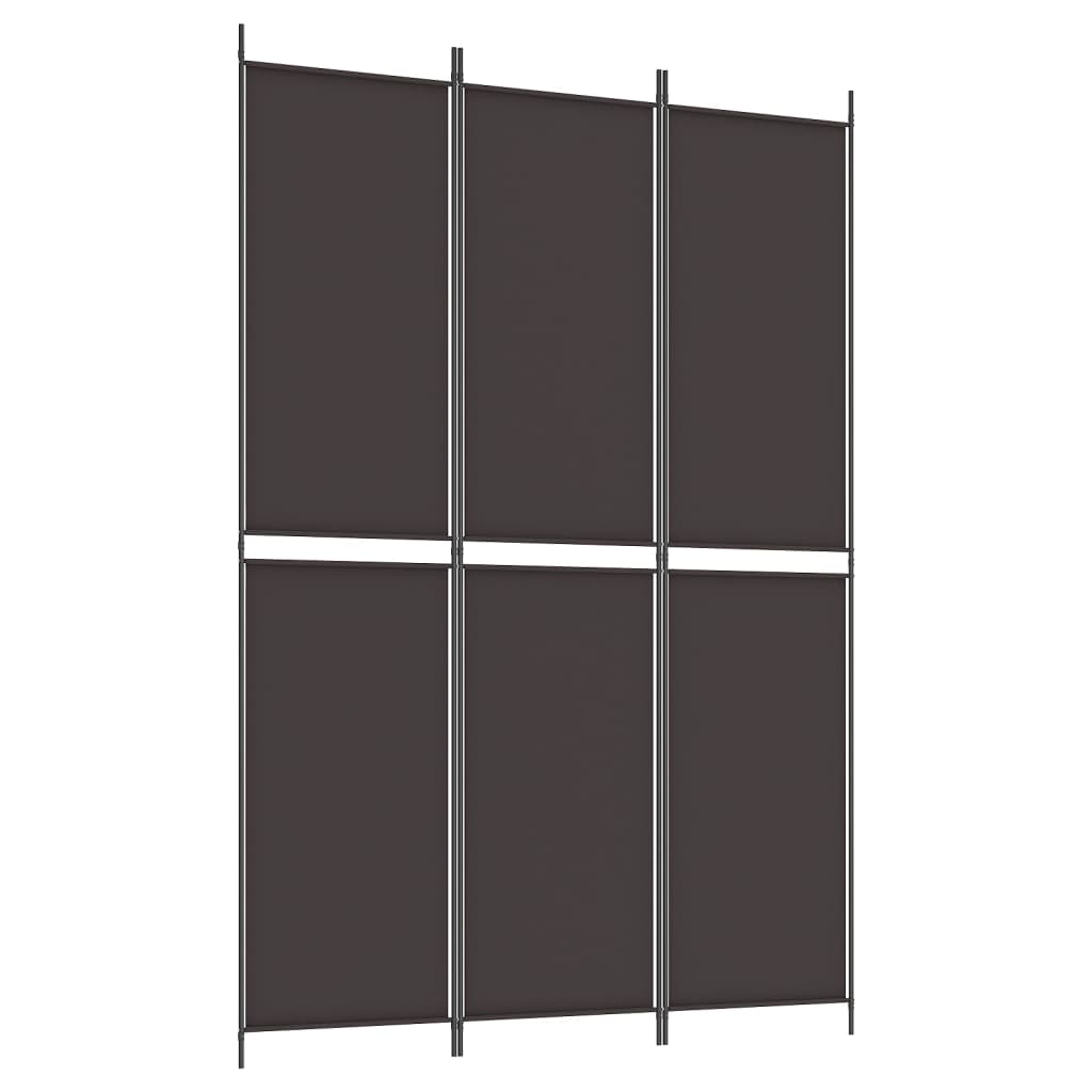 3-Panel Room Divider Brown 59.1