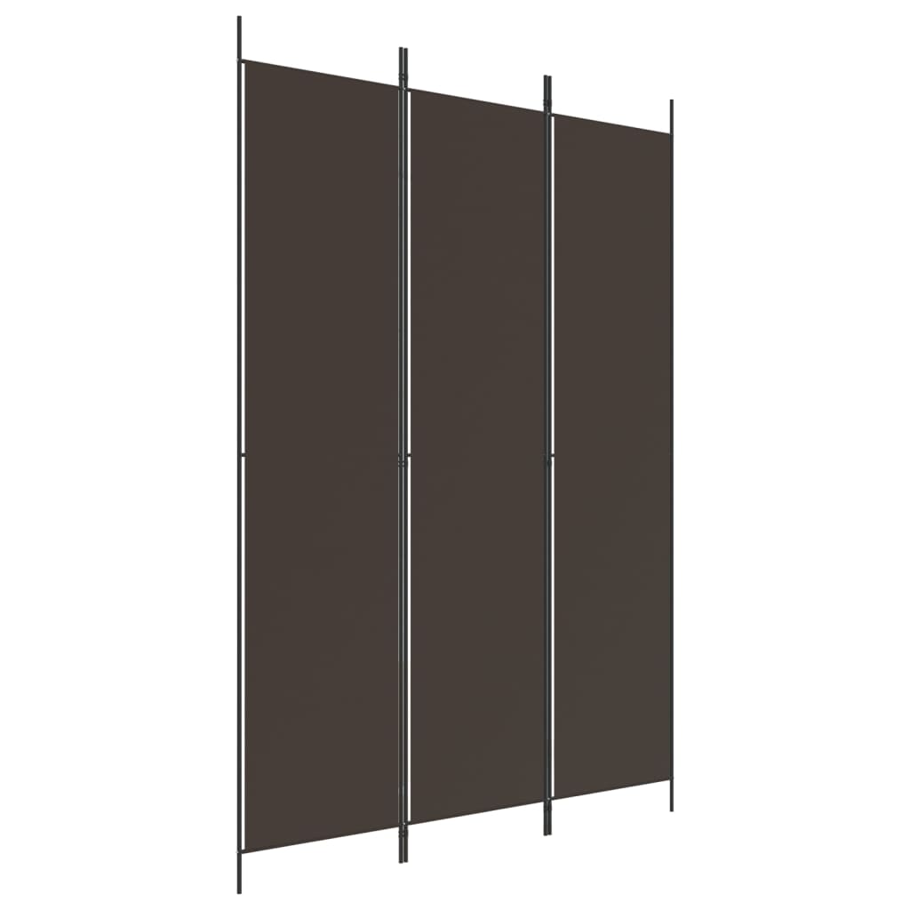 3-Panel Room Divider Brown 59.1