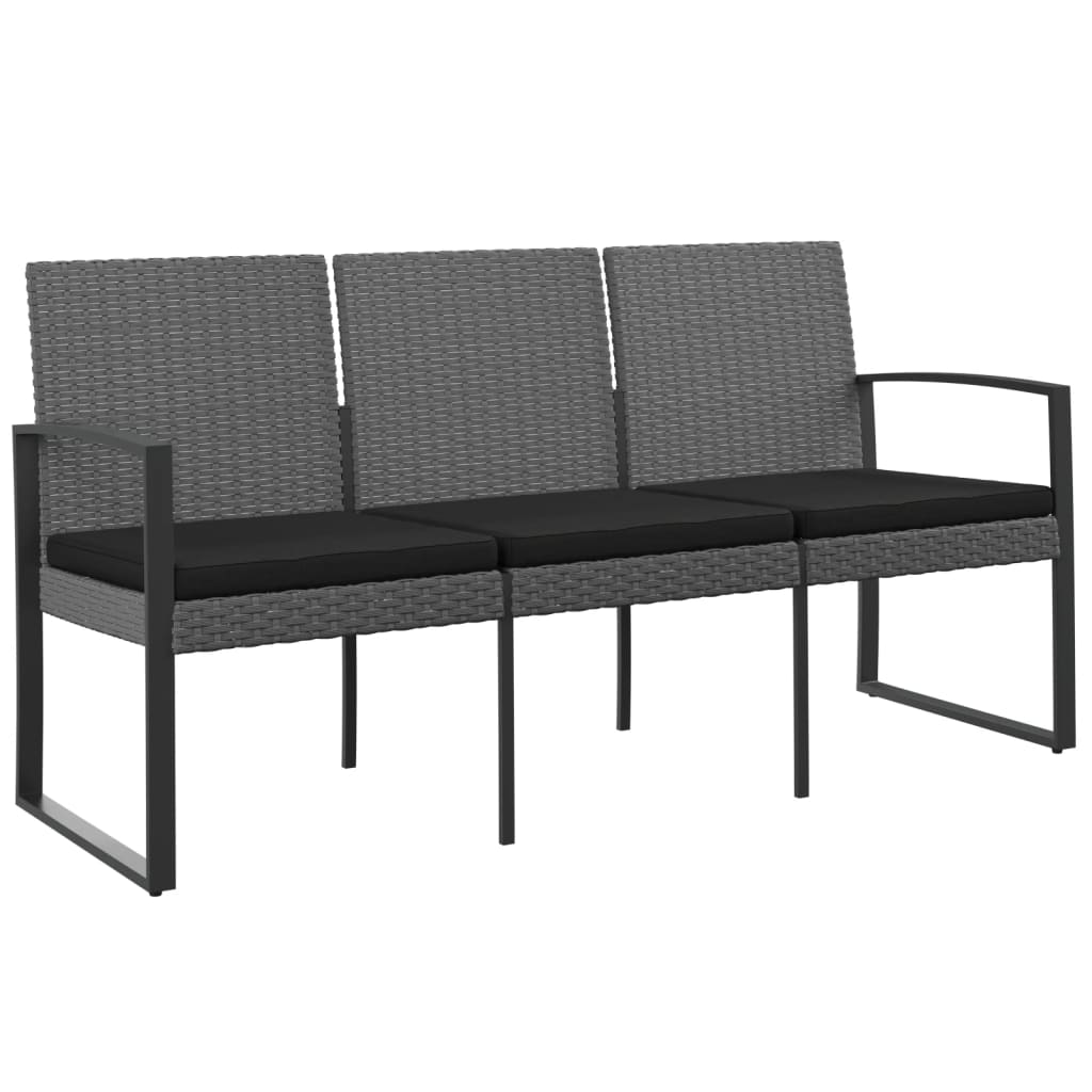 3-Seater Garden Bench Dark Grey and Anthracite
