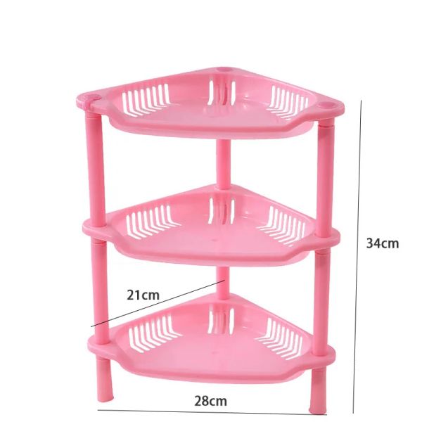 3-tier plastic kitchen storage rack for organizing dishes, food, and bathroom accessories
