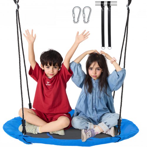 40-inch saucer swing with 750lb capacity, featuring 900D Oxford fabric seat and 2 adjustable tree straps