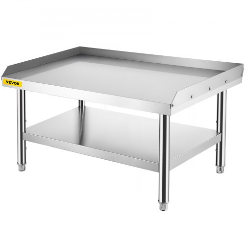 48-inch stainless steel grill stand with adjustable storage shelf, 30x24-inch table surface