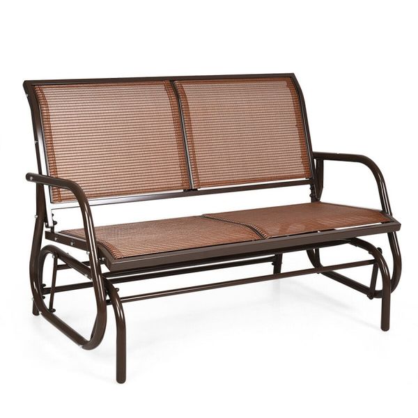 48-inch swing glider loveseat for backyard lounging and rocking