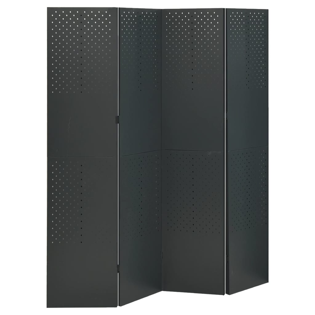 4-Panel Room Divider Anthracite 63