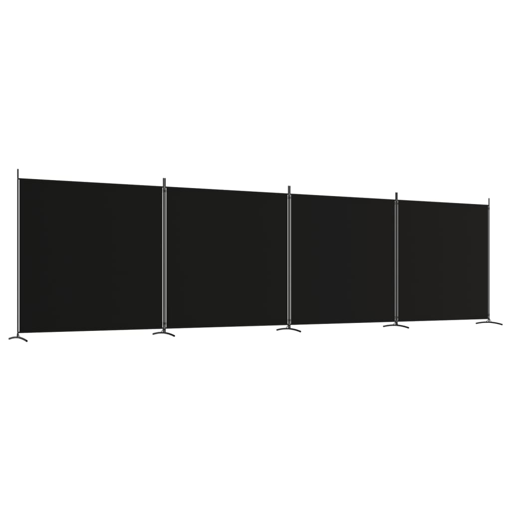 4-Panel Room Divider Black 274.8
