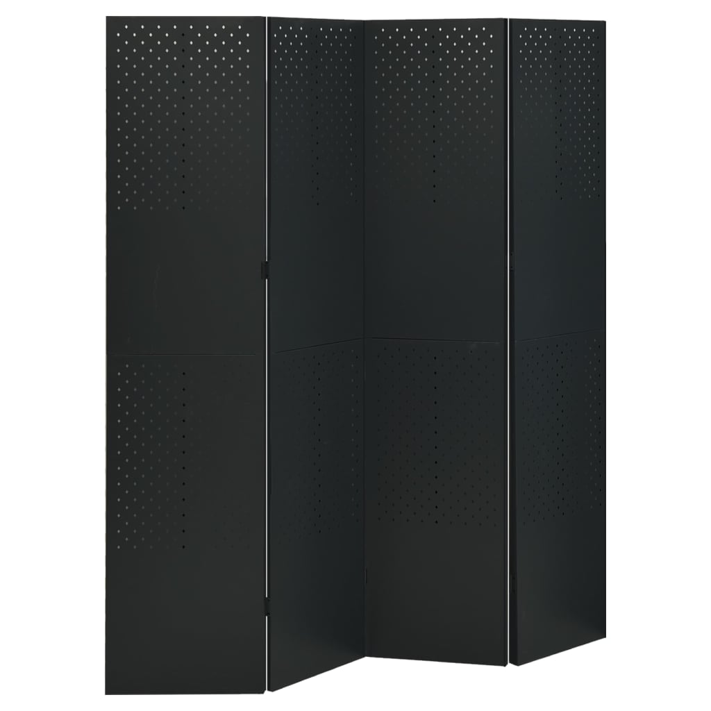 4-Panel Room Divider Black 63
