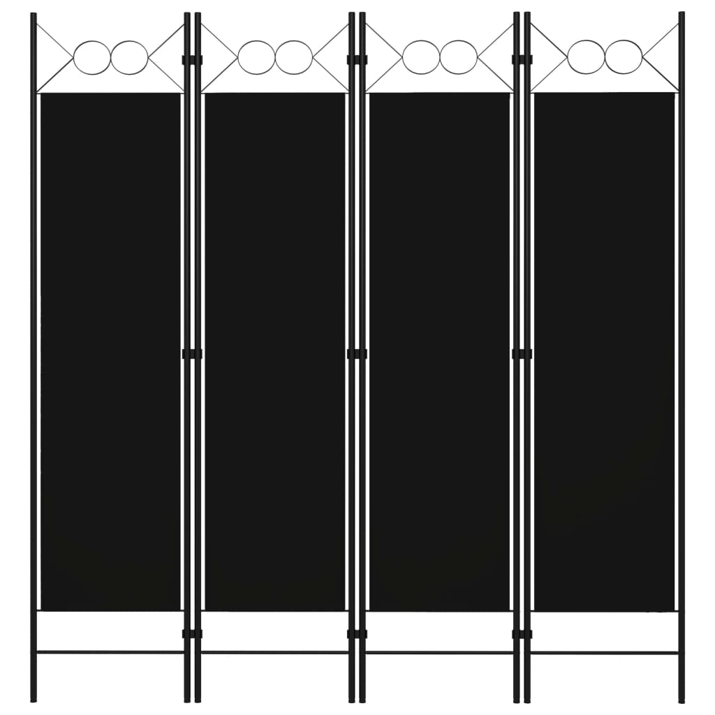 4-Panel Room Divider Black 63