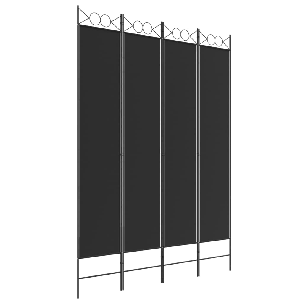 4-Panel Room Divider Black 63