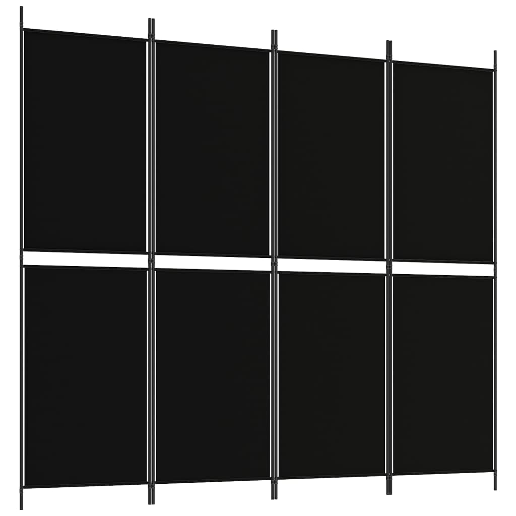 4-Panel Room Divider Black 78.7
