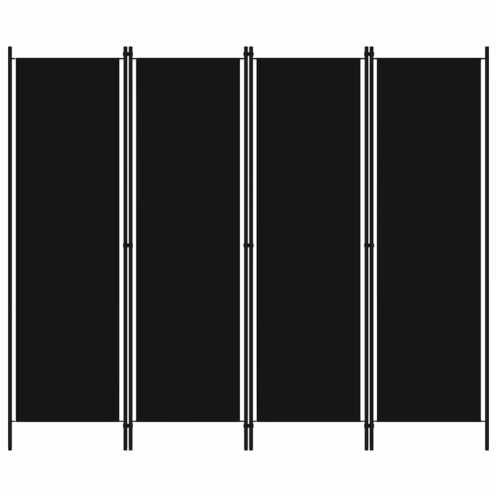 4-Panel Room Divider Black 78.7