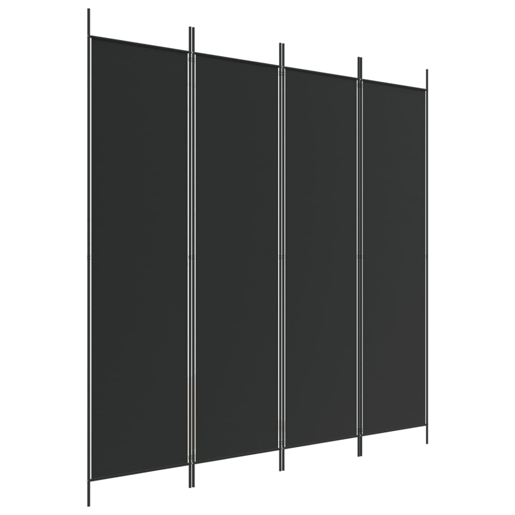 4-Panel Room Divider Black 78.7