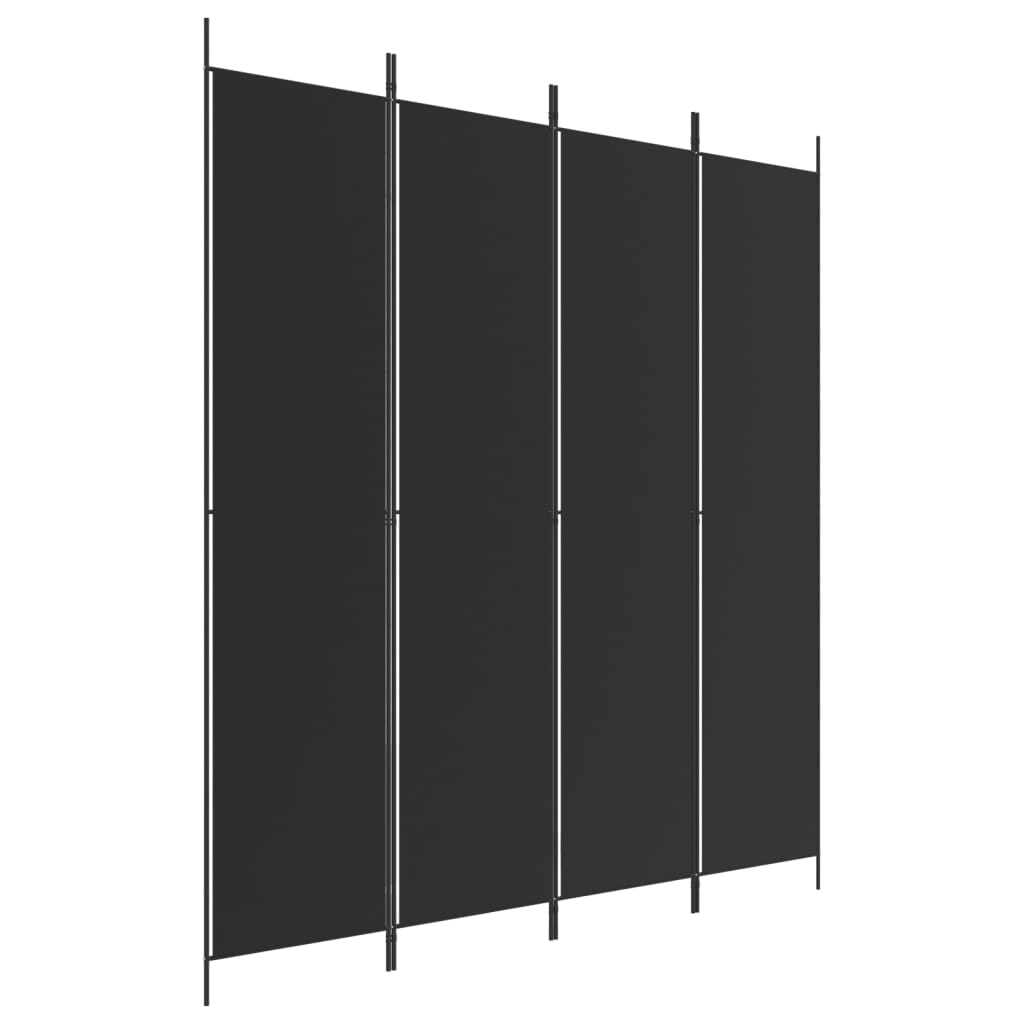 4-Panel Room Divider Black 78.7
