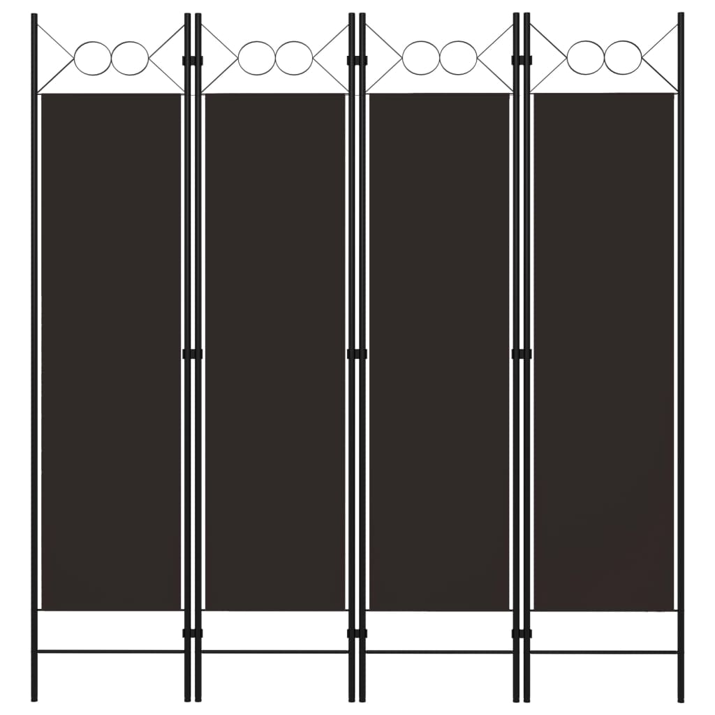 4-Panel Room Divider Brown 63