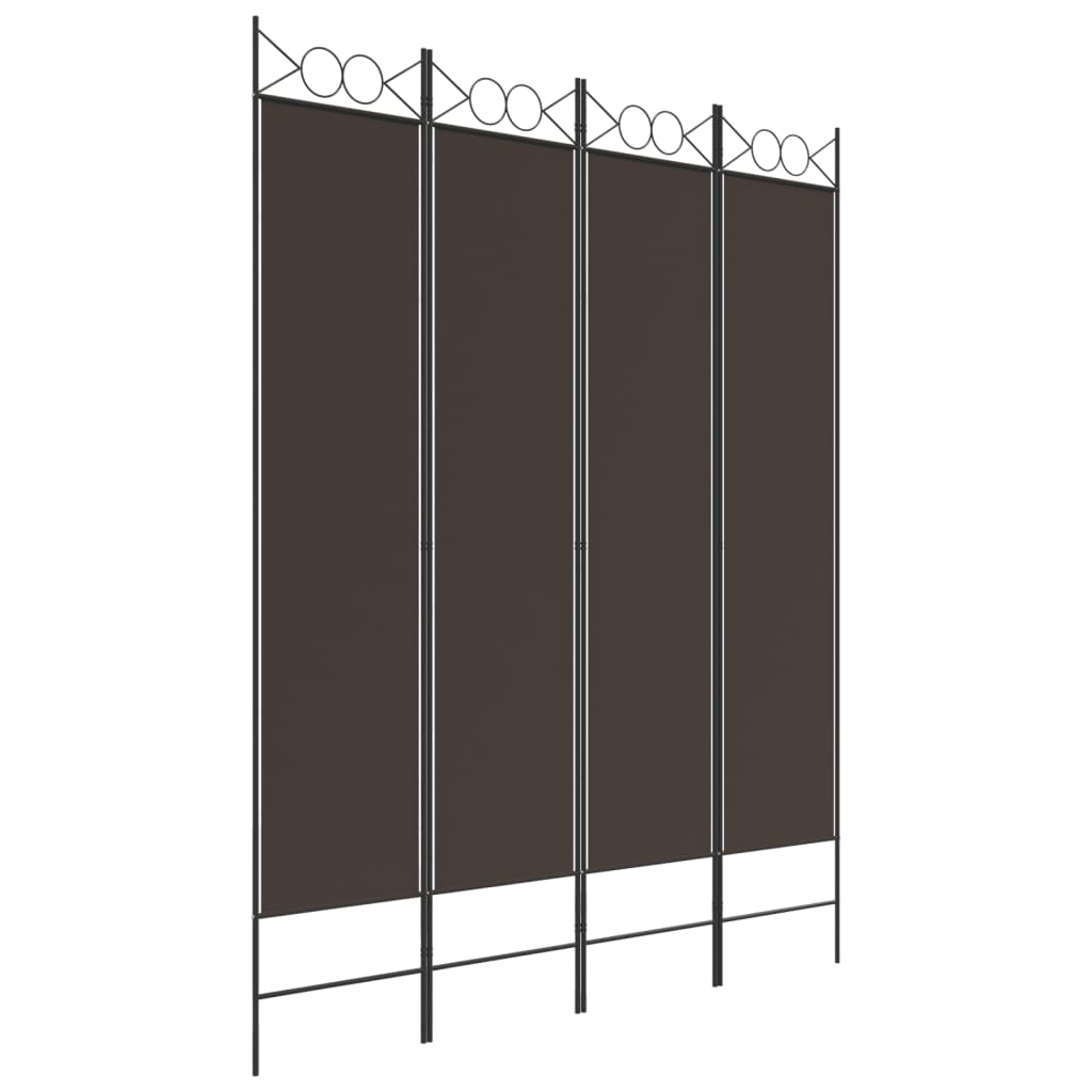 4-Panel Room Divider Brown 63