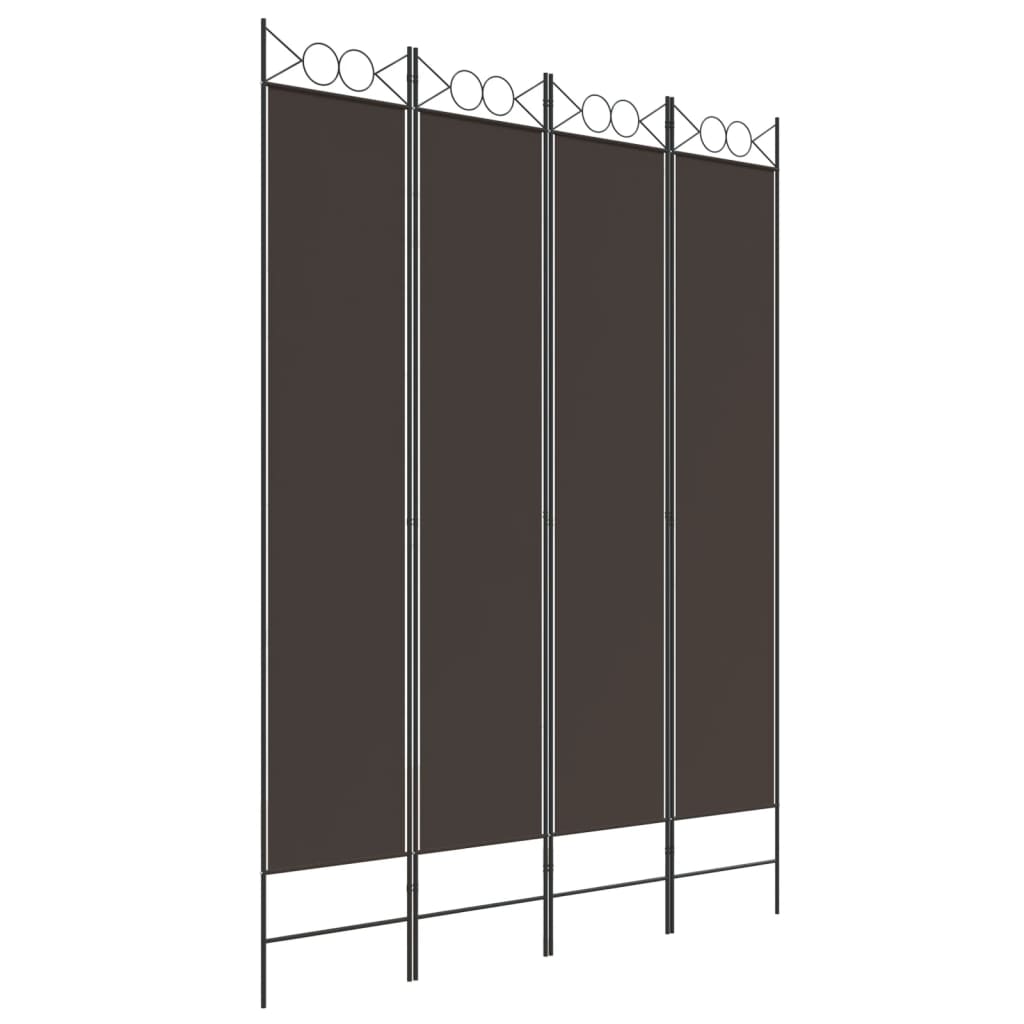 4-Panel Room Divider Brown 63