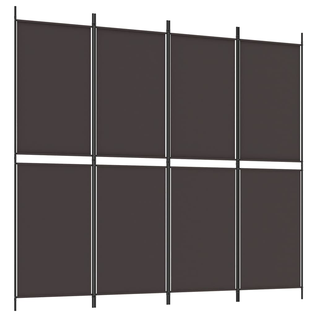 4-Panel Room Divider Brown 78.7