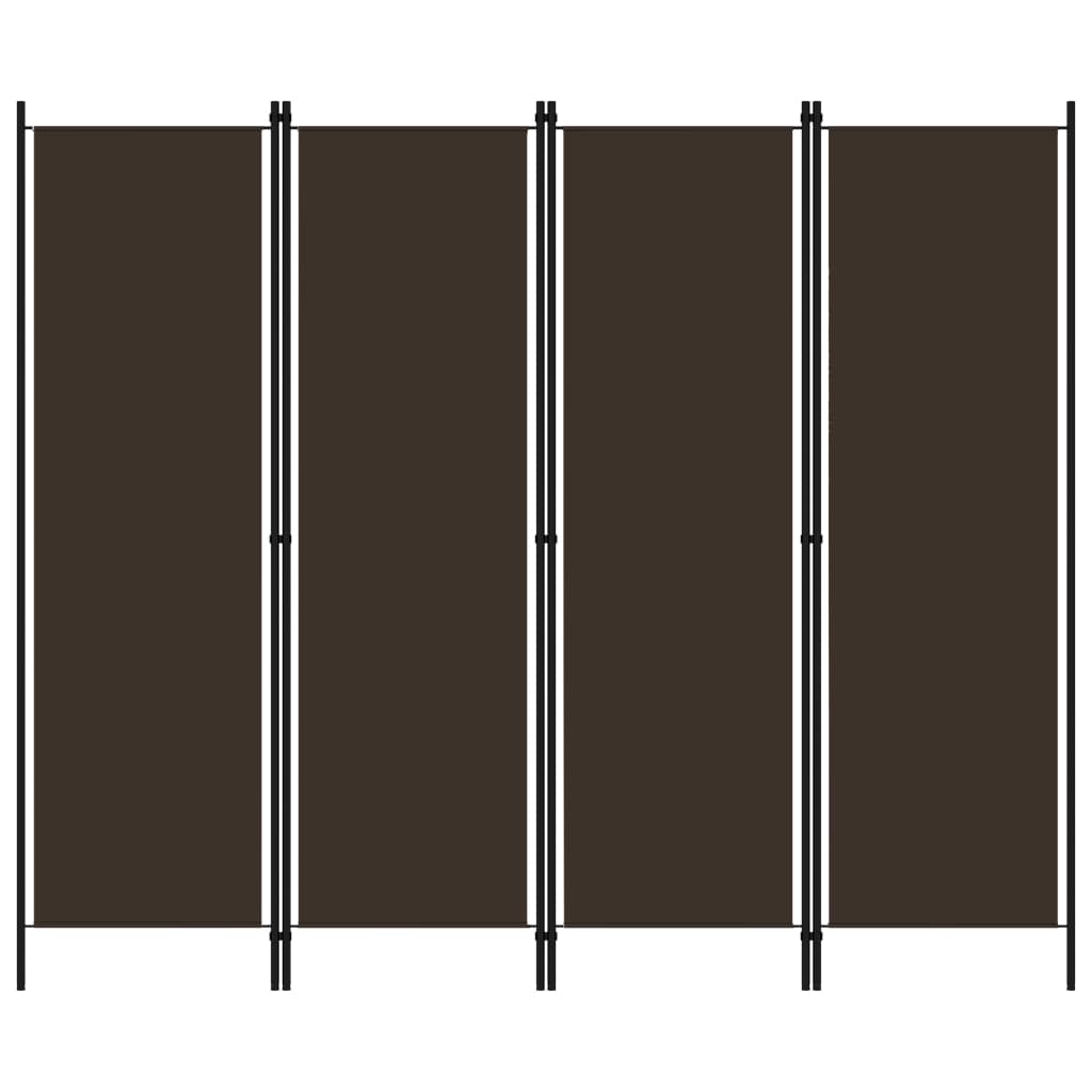 4-Panel Room Divider Brown 78.7