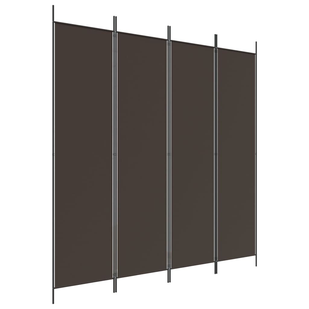 4-Panel Room Divider Brown 78.7