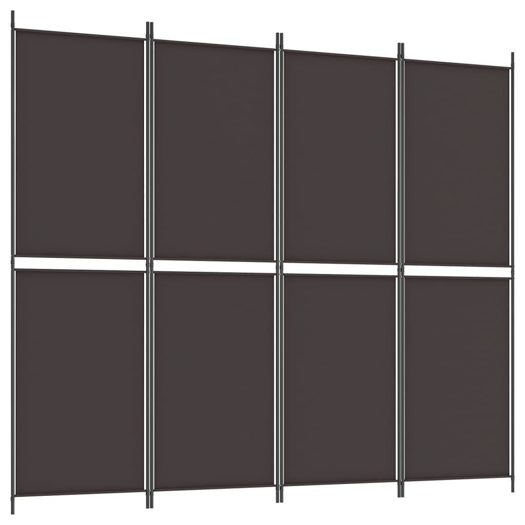 4-Panel Room Divider Brown 78.7