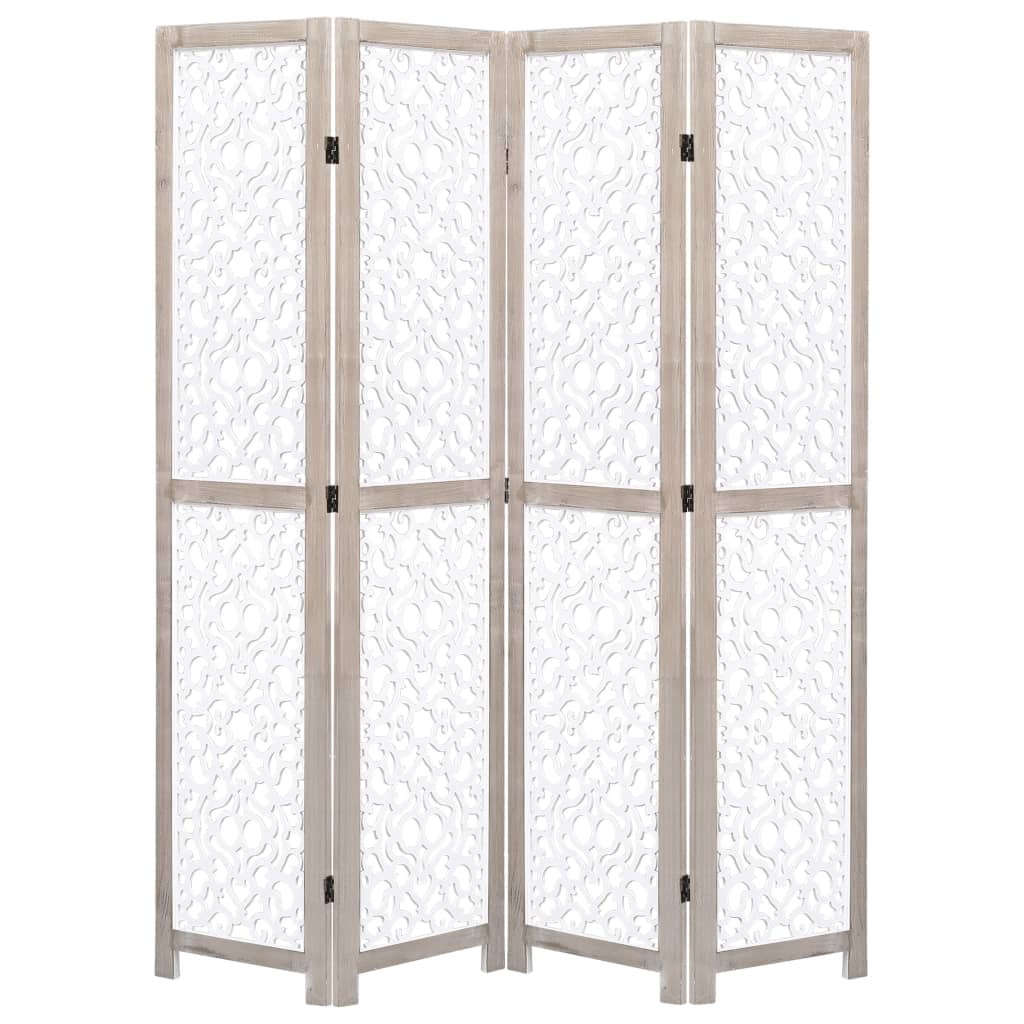 4-Panel Room Divider White 55.1