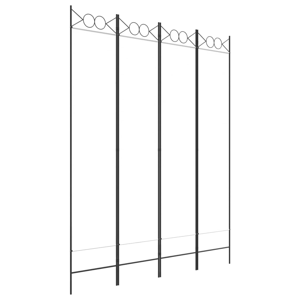 4-Panel Room Divider White 63