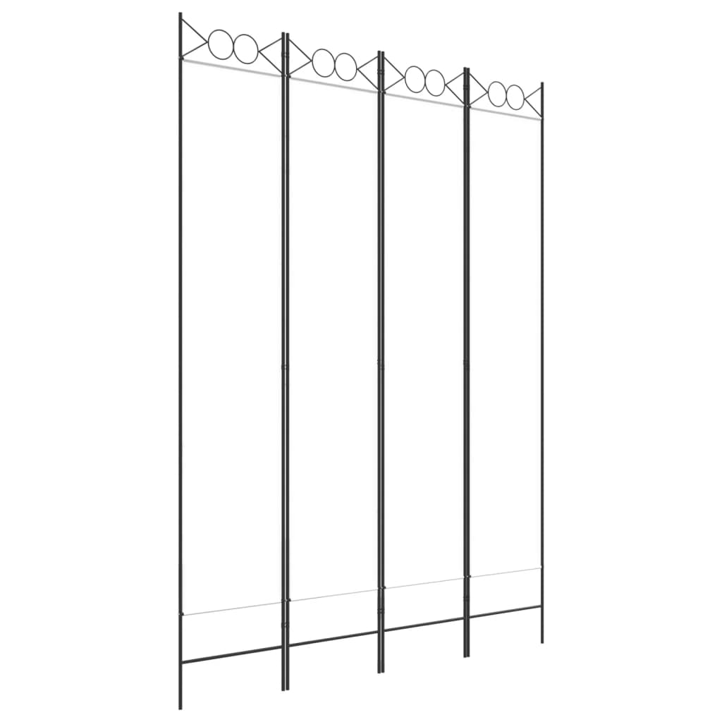 4-Panel Room Divider White 63"x86.6" Fabric