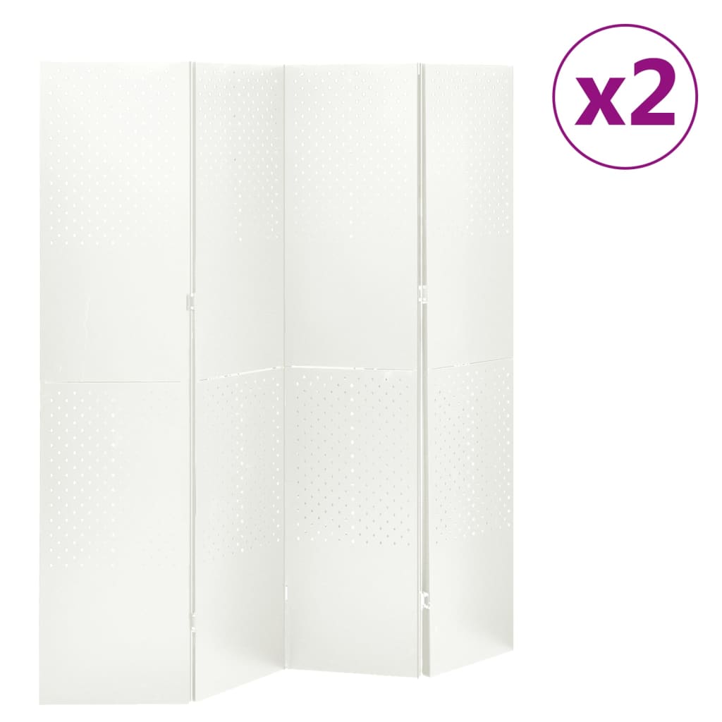 4-Panel Room Dividers 2 pcs White 63