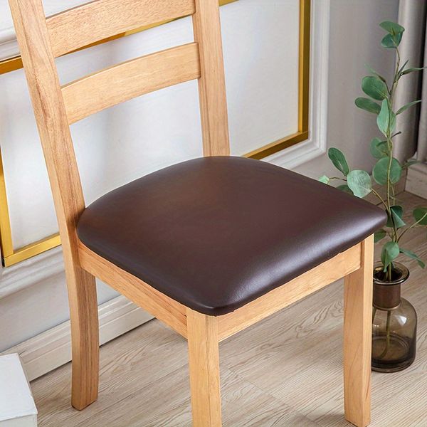 4pcs PU leather stretchable seat covers for dining chairs, model pu1293 H4