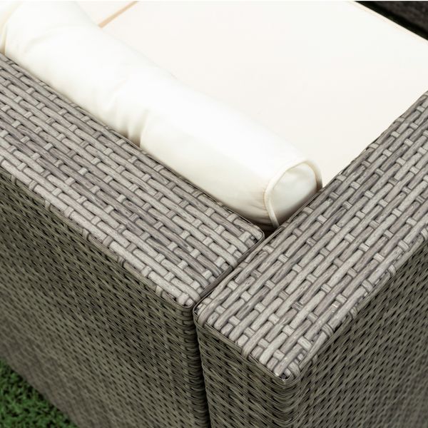 4-piece outdoor wicker sectional sofa set with storage box