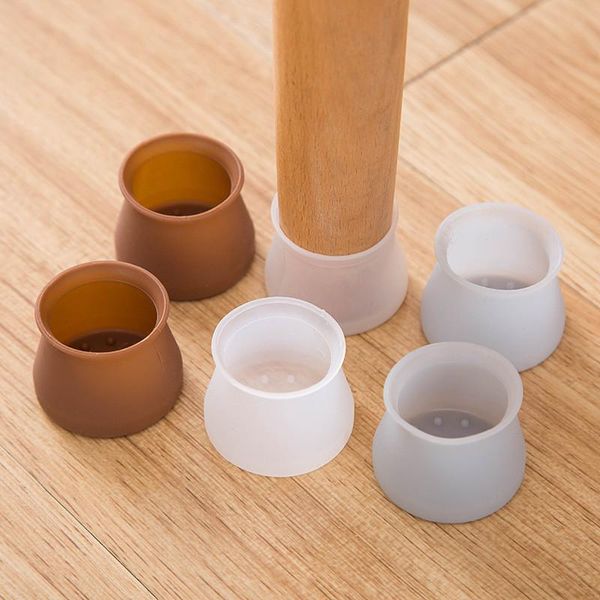 4-piece set of silicone non-slip chair leg caps for protecting wood floors