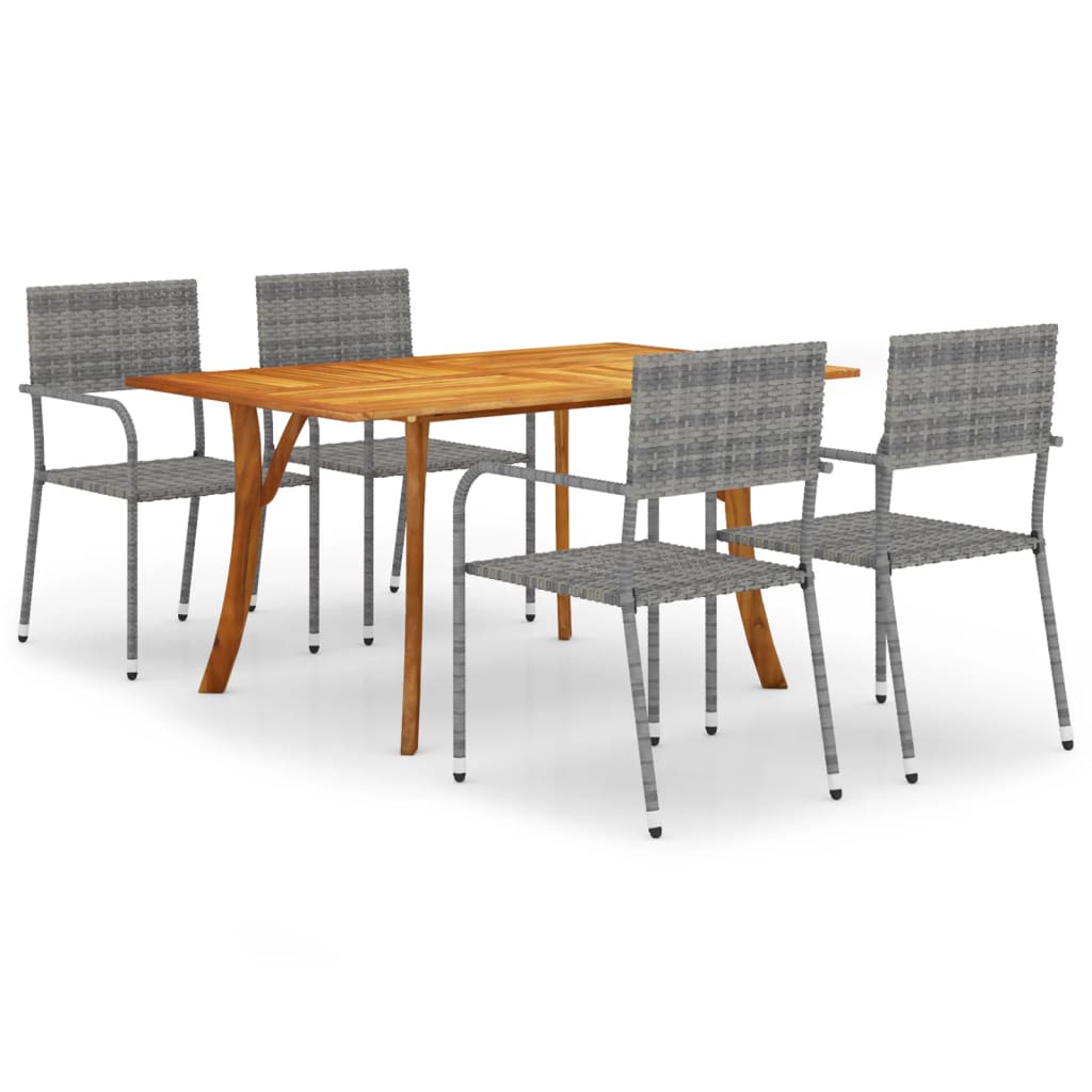 5 Piece Patio Dining Set Anthracite