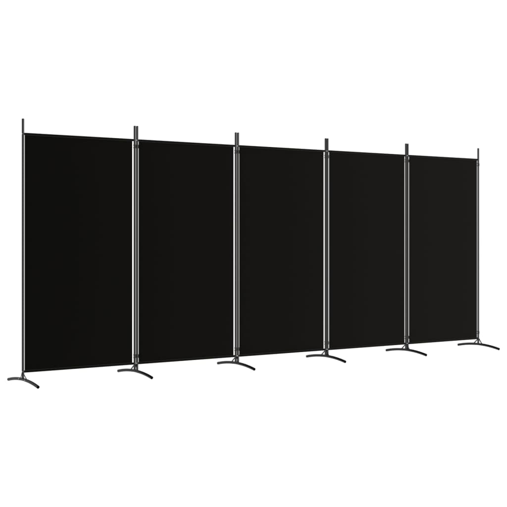 5-Panel Room Divider Black 170.5