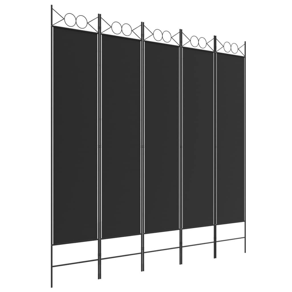 5-Panel Room Divider Black 78.7