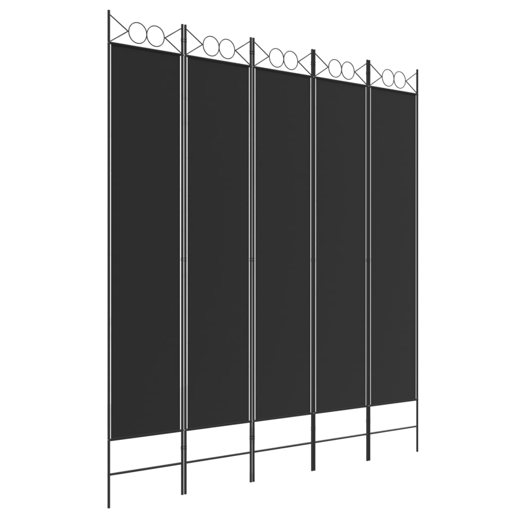 5-Panel Room Divider Black 78.7